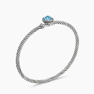David Yurman PETITE CHATELAINE® BRACELET Sterling Silver with Blue Topaz 3mm